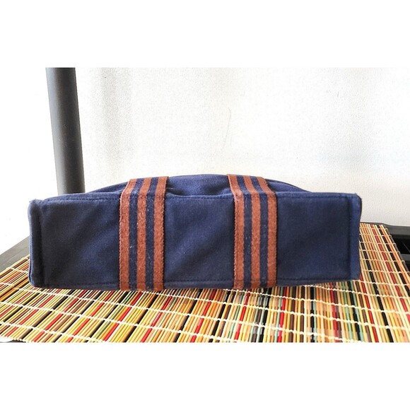 Hermes Small Fourre Tout Canvas Handbag - Blue/Rust - Picture 4 of 14